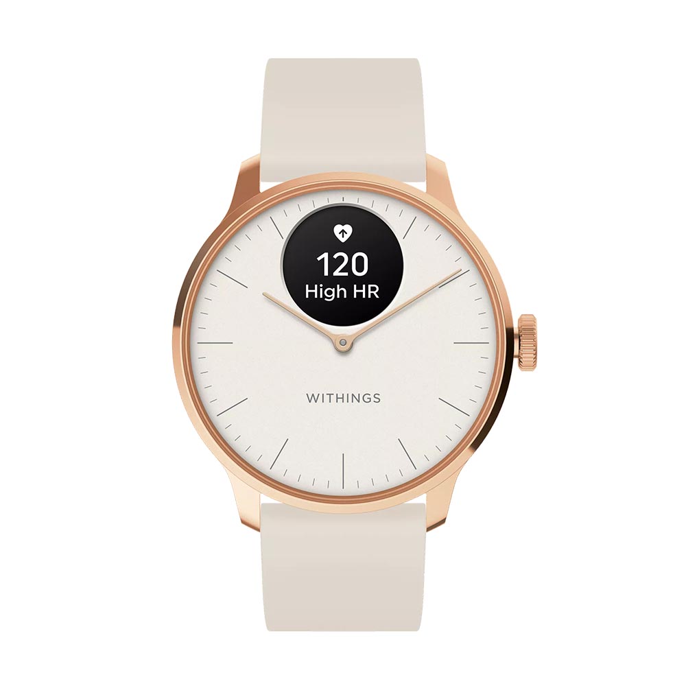 WITHINGS SCANWATCH LIGHT 37MM ΑΣΠΡΟ ΚΑΙ ROSE GOLD